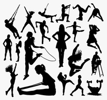 People Sport Activity Silhouette. Good Use For Symbol, Logo, Web Icon, Mascot, Game Elements, Mascot, Sign, Sticker Design, Or Any Design You Want. Easy To Use.
