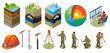 Earth Exploration Isometric Icons