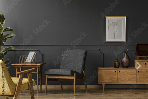 Fotomural Wooden furniture in vintage room