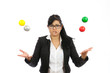 Business Woman Juggling Many Different Things