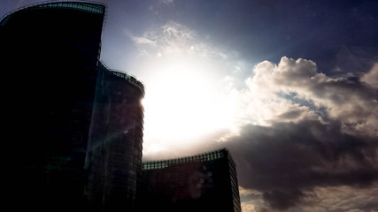 Wall Mural - sun rays, sun and sky with clouds, sky clouds background