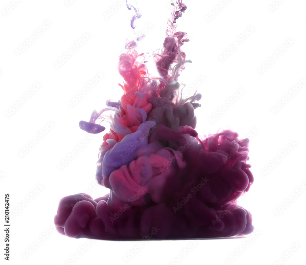 Abstract splash of paints on white background