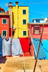 Wall Mural - Colorful houses and clothes in Burano