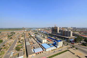 overlooking cottage in the city, in China