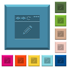 Wall Mural - Browser edit engraved icons on edged square buttons