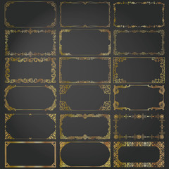 Wall Mural - Decorative rectangle frames and borders set vector gold
