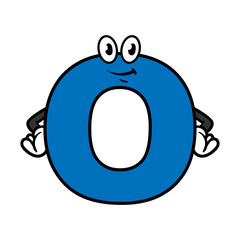 Wall Mural - Cartoon Letter O Character