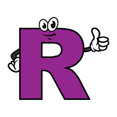 Canvas Print - Cartoon Letter R Character