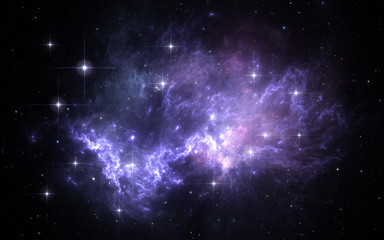Wall Mural - space background with nebula and stars