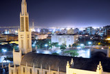 Fototapeta  - High angle over the city of Maputo at night