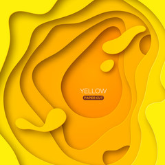 Wall Mural - yellow paper cut background