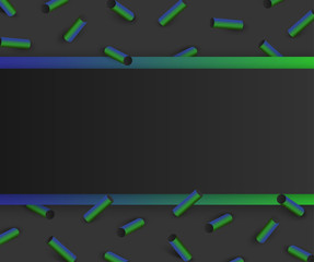 Wall Mural - grey textured background with green 3d geometric pattern.