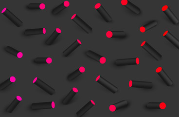 Wall Mural - black textured background with color 3d geometric pattern.