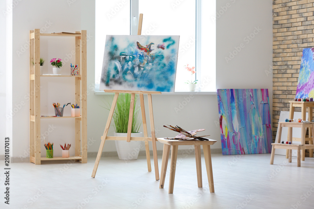 Interior of artist's workshop