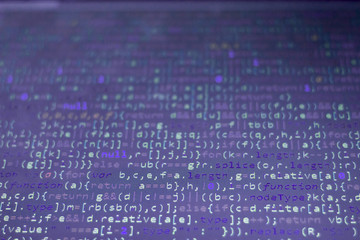 Javascript code. Computer programming source code. Abstract screen of web developer. Colorful digital technology modern background.