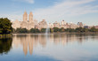 Jackie Onassis Reservoir. The view across the Jackie Onassis Reservoir in Central Park, New York City on a still autumn morning.