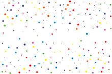 Festival Seamless Pattern With Round Confetti.Colorful Circles, Dots On White Background