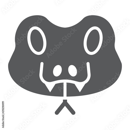 Cuadros en Lienzo Snake glyph icon, animal and zoo, reptile sign vector graphics, a solid pattern on a white background, eps 10
