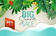 Summer sale banner design template. Vector illustration concept for internet marketing, poster, shopping ads, social media, web and graphic design.