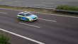 Polizei im Einsatz auf der Autobahn