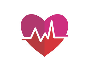Wall Mural - heart line medical medicare pharmacy clinic image vector icon logo