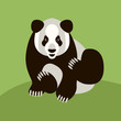 adult panda vector illustration flat style front 