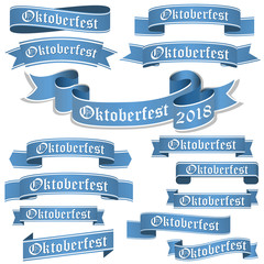 Wall Mural - collection of different Oktoberfest 2018 banners