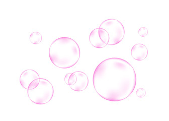 Wall Mural - Fizzing air or water pink  bubbles.