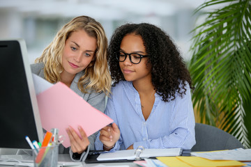 Wall Mural - accounting multiracial collegues