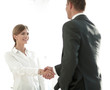 © ASDF - handshake young business woman with a colleague