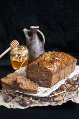 Poster - Honey plum cake with dates and hazelnuts