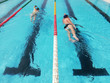 swimmers in lane pool, men in water