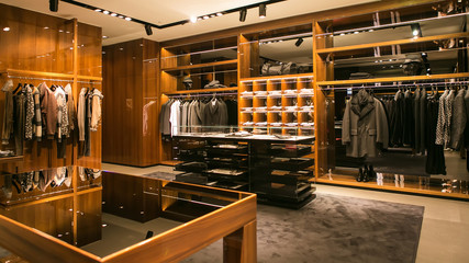A luxury store with men clothing.