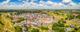 Zamość - Panorama starego miasta z lotu ptaka. Krajobraz zabytkowej części Zamościa.