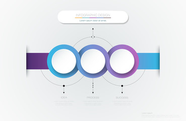 Vector Infographic 3d circle label template design.Infograph with 3 number options or steps. Infographic element for layout, process diagram, parts, chart, graphic, info graph, flowchart, presentation