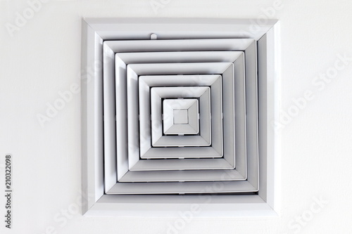 Air Duct Ceiling White Air Duct In Square Shape Condition