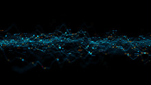 3d Render Abstract Background With Graph Made Of Dot Particles. Finance Graph With Details. Complex Repeatable Graphs..