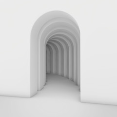 Poster - Abstract White Archway. 3d Rendering