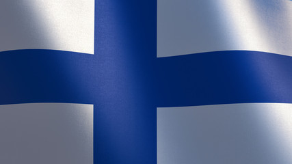  Waving flag of Finland. 3d illustration