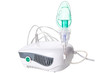 Medical equipment for inhalation with respiratory mask,  nebulizer isolated on white background. Respiratory medicine. Asthma breathing treatment. Bronchitis, asthmatic health equipment