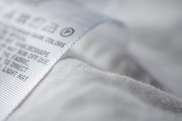 Cloth label tag with laundry care instructions