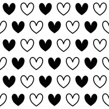Black White Heart Pattern
