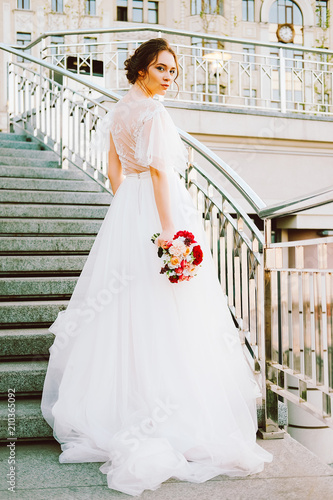 caucasian wedding dress