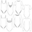 Vector template for Women bodysuits