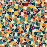Abstract mosaic sheet seamless pattern. Geometric tile background. Ceramic fragment decorative backdrop
