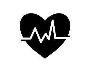 Canvas Print - black heart line medical medicare health care pharmacy clinic image vector icon