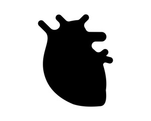 Sticker - black heart silhouette medical medicare health care pharmacy clinic image vector icon