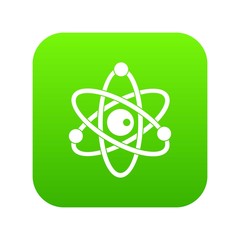 Poster - Atomic model icon digital green for any design isolated on white vector illustration