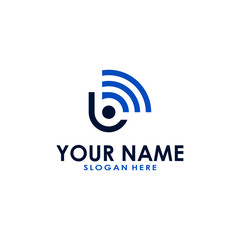 letter b wireless logo design