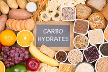 Carbohydrates Food Sources, Top View On A Table